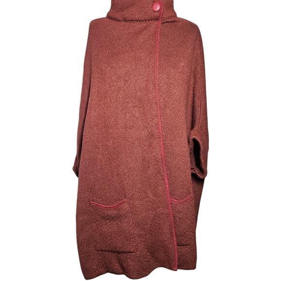 Open Front Oversized Sweater with Pockets One Size - Picture 1 of 3